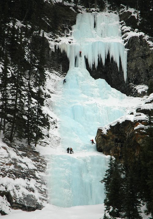Frozen Waterfall Climbing, Lake Louise, Canada